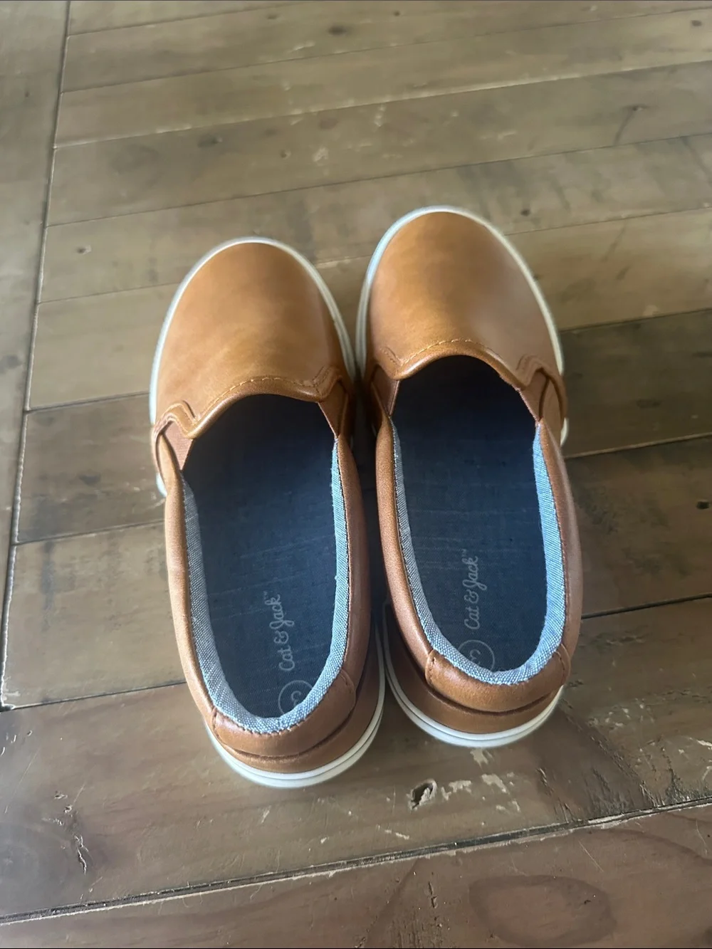 Classic Slip-On Boys Casual Shoe in Tan size 3